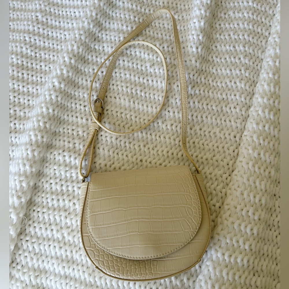 A new day white crocodile crossbody bag